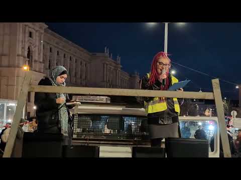 Rede von Karin Wilflingseder auf der Demo gegen das Kopftuchverbot.