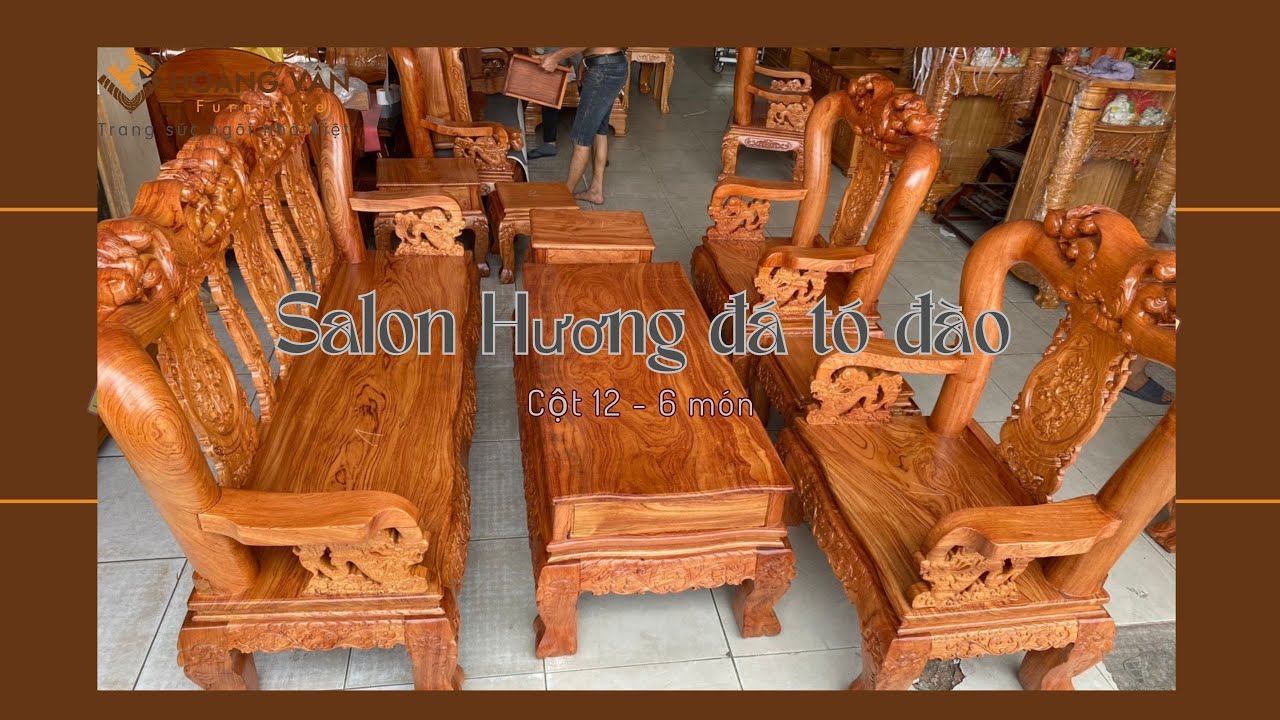 Bàn ghế salon gỗ hương đá bền đẹp