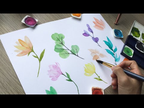 ACUARELA BOTÁNICA  / CÓMO PINTAR pétalos por capas 🌱🌺 parte #1
