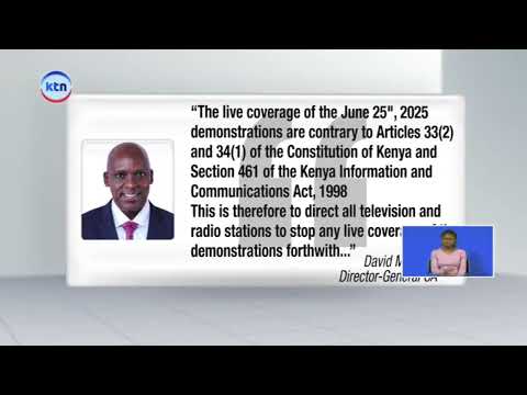 Communications Authority CA on the spot for media shutdown, KTN NTV and K24 switched off