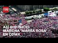 Marea Rosa comienza abarrotar el Zócalo de la CDMX - Las Noticias