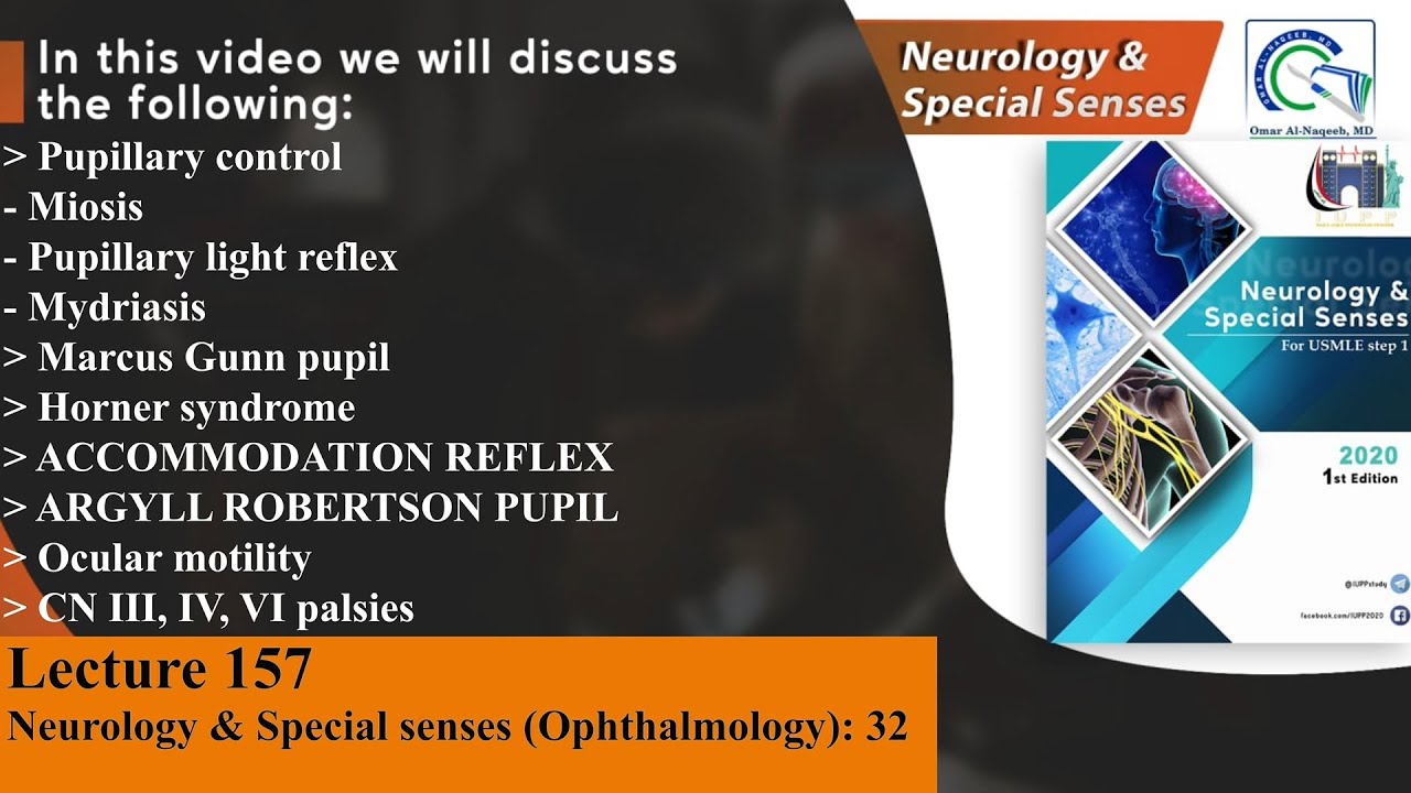 Miosis | Mydriasis | Marcus Gunn pupil | Horner syndrome | Argyll Robertson Pupil | Ocular motility