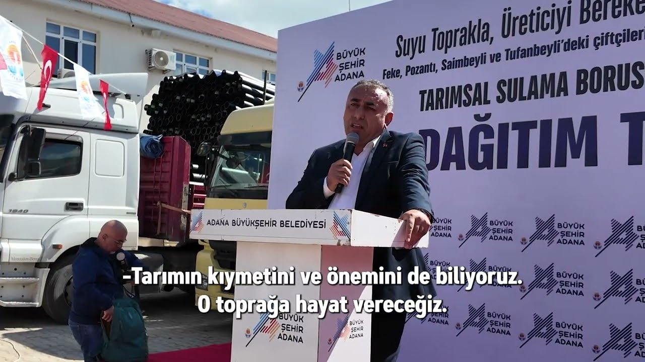 Tufanbeyli’de tarımsal sulama borusu ve malzeme dağıtımımızın ilk etabını gerçekleştirdik