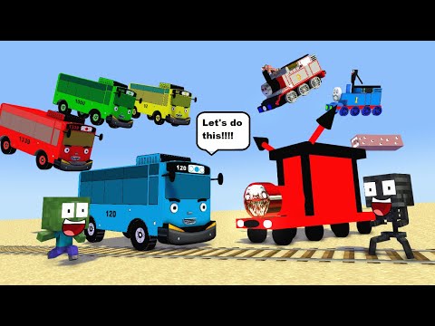Monster School: TRAIN SCHOOL VS BUS SCHOOL | CHOO CHOO CHARLES - Minecraft Animation