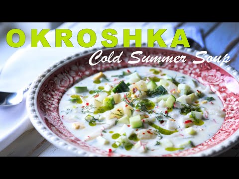 Okroshka, cold soup with yogurt and veggies