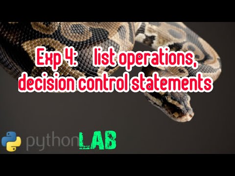 Pythonlab 5 Decision Control Loops List Operations