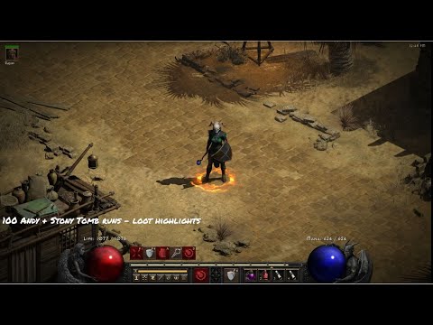 100 Andariel + Stony Tombs runs Sorc D2R Ladder
