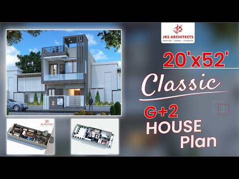 20'x52’ Floor Plan | 115Gaj | Luxury House With Beautiful Interior | East Facing #JKS2052