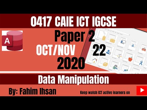 IGCSE ICT 0417/P21/2020 Oct - Nov (Database)