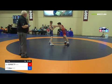 2018 Marine Corps US Open/UWW Junior Greco Roman 72 Rnd Of 16 - LIAM CORBETT (High) Vs. Tyler Dow