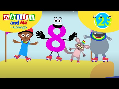 Count to NUMBER 8! Counting Numbers for kids | Akili and Me | Learning videos for toddlers