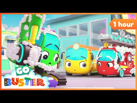 Magic Bubble Trouble! 🫧🚌  | 1 Hour of Go Buster - Bus Cartoons & Kids Stories