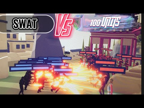 SWAT Team vs 100 Units-Tottaly Acurate Battle Simulator