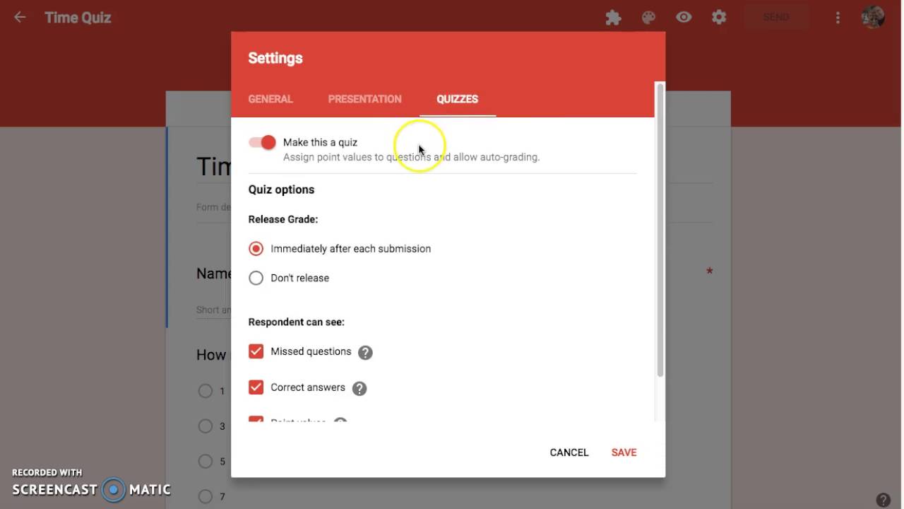 New Quizzes Feature in Google Forms