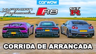 Lamborghini Huracan vs Audi R8 vs Nissan GT-R - CORRIDA DE ARRANCADA