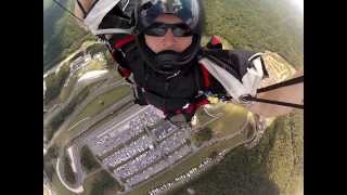 On Target Demo Team wingsuits into Barber Motorsports superbike race