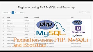 Pagination using PHP, MySQLi and Bootstrap