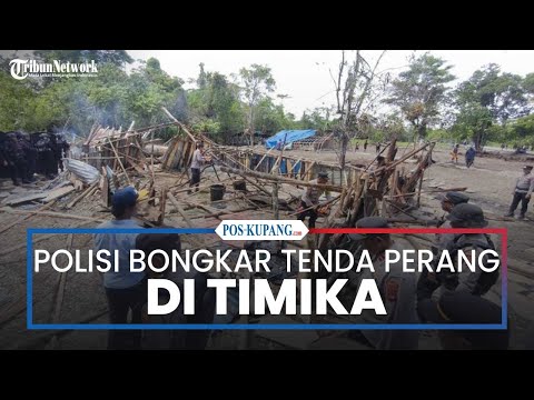 180 Personel Polisi Bongkar Tenda Perang di Kwamki Narama Timika