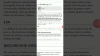 Shantytown Summary Grade 11 Poem