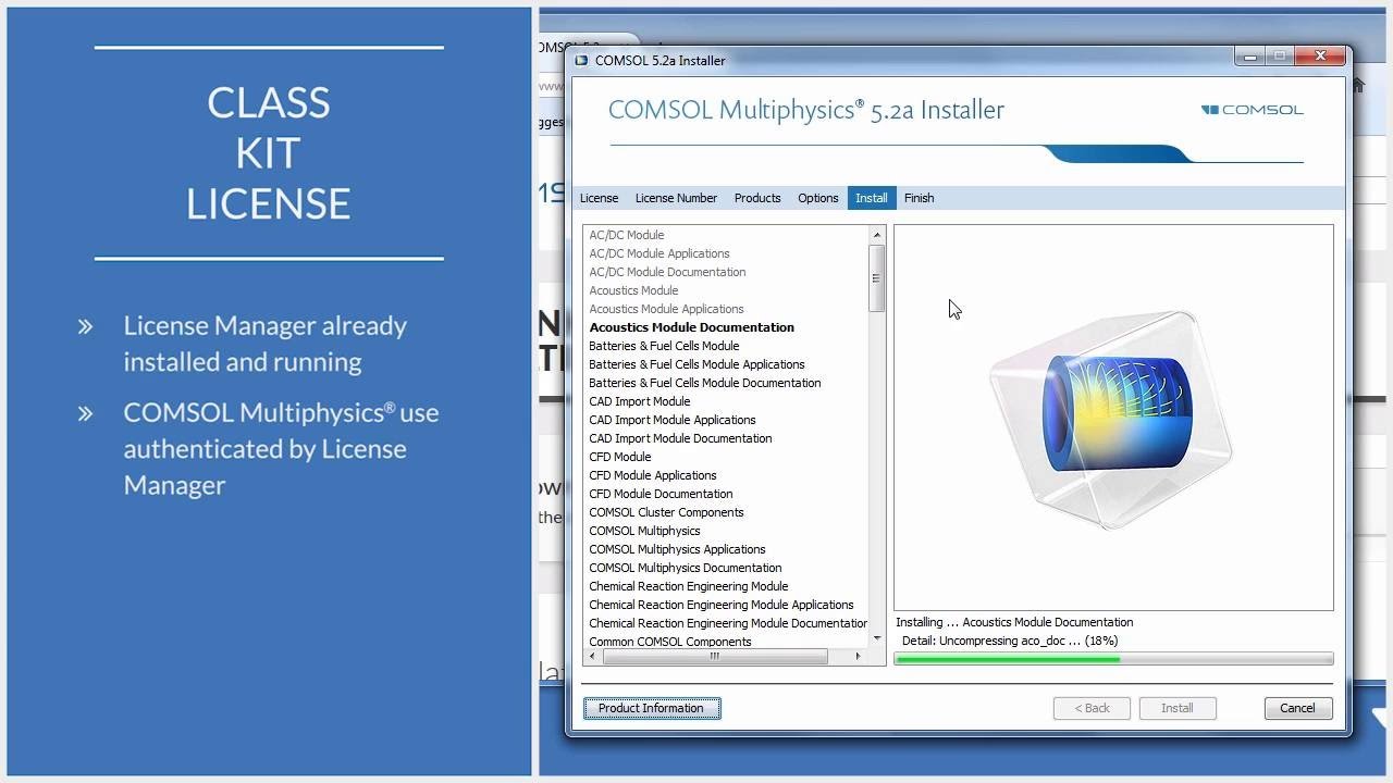How to Install COMSOL Multiphysics® with a Class Kit License