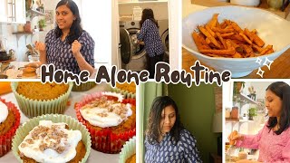 Cozy Evening to Morning  - Home Alone Diary - Baked Fries / Soya Makhni / Eggless Carrot Muffin