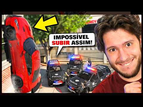 Dando FUGA com CARRO que SOBE PAREDES no GTA 5 RP!!