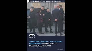 Sirenas y explosiones en Kiev durante la visita del canciller alemán