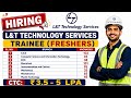 L T Technology Services Recruitment 2026 Trainee No Fees Jobgo4U