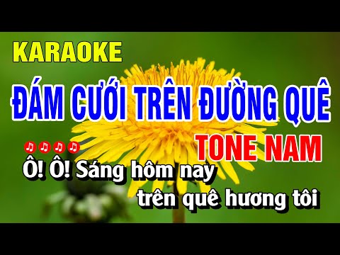 Đám Cưới Trên Đường Quê Karaoke Tone Nam Nhạc Sống Dễ Hát | Nguyễn Linh