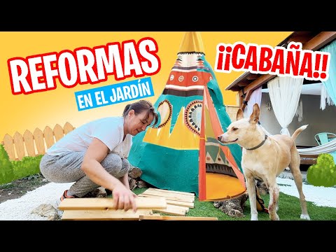 24 Horas ¡¡REFORMANDO EL JARDÍN!! construimos una CABAÑA GIGANTE