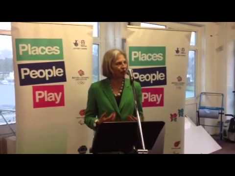 Home Secretary Theresa May talks about Marlow Rowing Club's £1million donation from Sport England