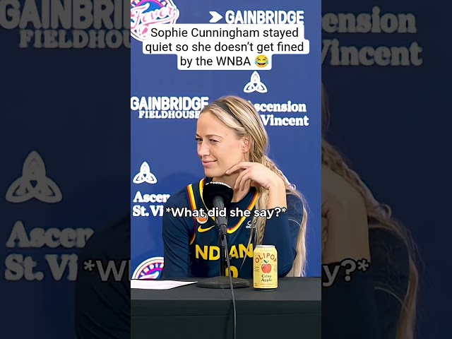 Sophie Cunningham stayed quiet so she doesn’t get fined by the WNBA 😂 #shorts #wnba #caitlinclark