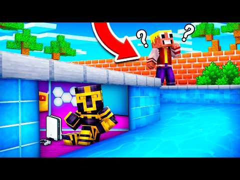 CONSTRUYO UNA BASE SECRETA EN LA PISCINA DE MI CASA EN MINECRAFT 😱