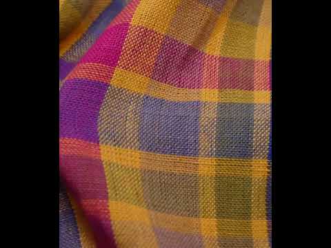 Check Multicolor Pure Khadi 225 GSM Handwoven Fabric — video