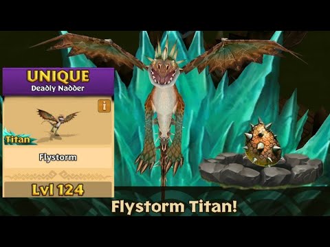 FLYSTORM MAX LEVEL 124 Titan Mode - Unique Deadly Nadder - Dragons:Rise of Berk