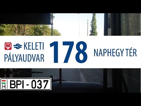 BKV 178-as busz útvonala (Keleti p.u - Naphegy tér)