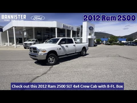 2012 Ram 2500 4WD Crew Cab 8 Ft Box SLT in White for sale at Bannister Ford Penticton in Penticton, BC