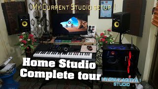 Studio tour|My Current Music production Setup|Pc,Audiointerface,Mic,guitar,monitor,mixer,Midi|2019