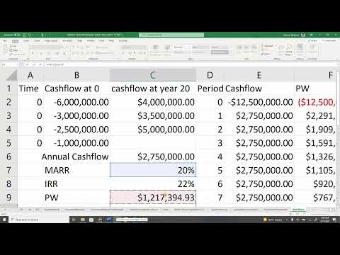 Any Large Investment Project Engineering Economic Analysis Explained with Example Using MS Excel