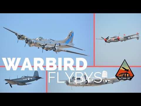 Warbird Flybys .. LA County Airshow 2018 (4K)