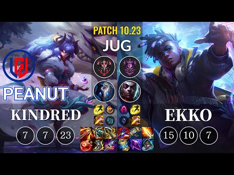 LGD Peanut Kindred vs Ekko Jungle - KR Patch 10.23