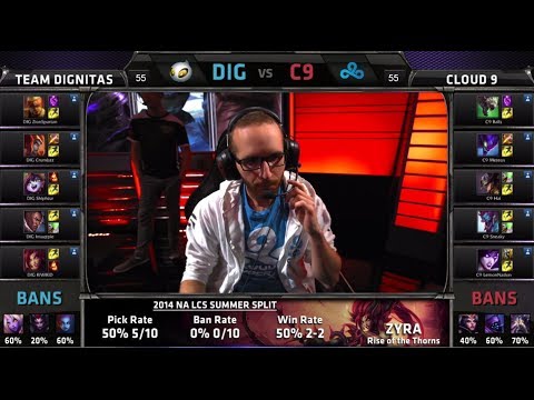 Dignitas vs Cloud 9 | S4 NA LCS Summer split 2014 SuperWeek 1 Day 2 | DIG vs C9 G5