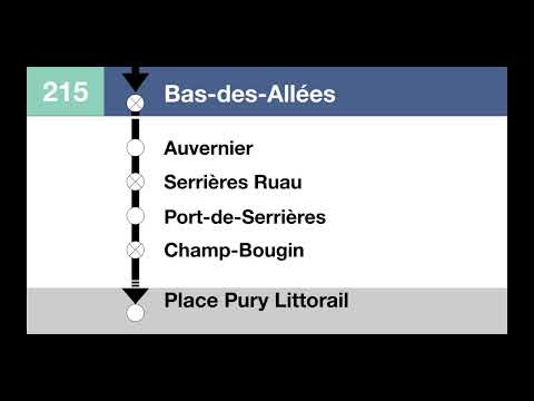 TransN annonces • 215 (Littorail) • Boudry - Place Pury (2021)