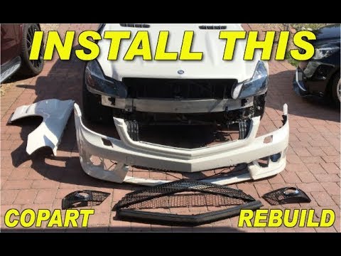 COPART REBUILD of Mercedes SL550 new SL63 front + carbon fiber kit Prt3