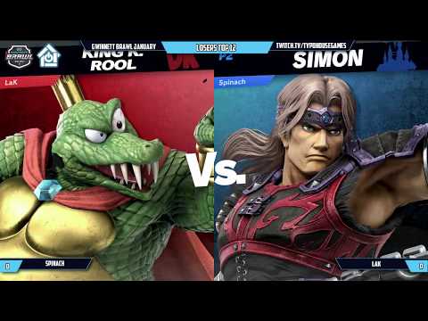 Smash Ultimate Tournament 1/12/19 - Lak(K. Rool/Wario) Vs Spinach(Simon). - L. Top 12