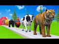 Paint Animals Duck Gorilla Lion Elephant Cow Sheep Fountain Crossing Transformation Animal Cartoon