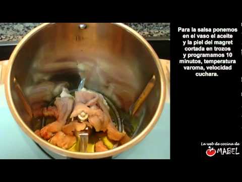 Magret de pato con peras en thermomix