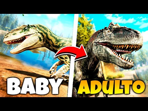 I SURVIVED FROM (HAPPY TO ADULT) WITH ALLOSAURUS! Hunting in a Group - Path of Titans