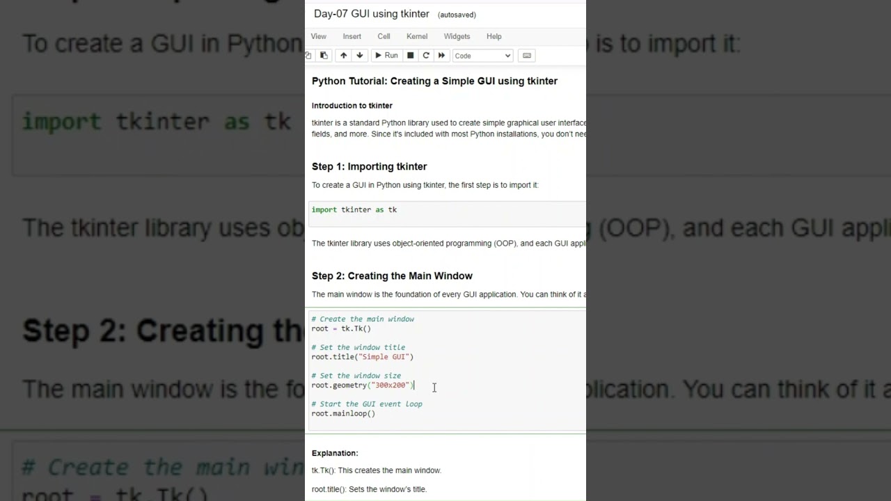 Graphic User Interface using TKINTER | 100 Days of Python Programming | Day-07 #coding #python