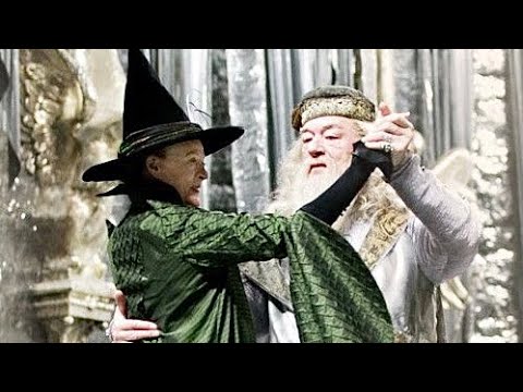 Dumbledore and Mcgonagall dancing together in the Yule Ball